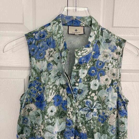 Tuckernuck Jardin De Fleurs Sleeveless Royal Shirt Dress - Picture 4 of 7